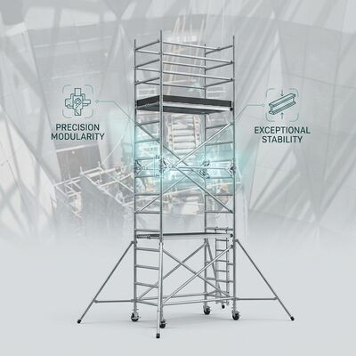 Хорошая цена. Двухширинная алюминиевая строительная вышка 1,35 м, грузоподъемность 450 кг, сверхпрочная платформа, промышленная система доступа, сертифицирована CE онлайн